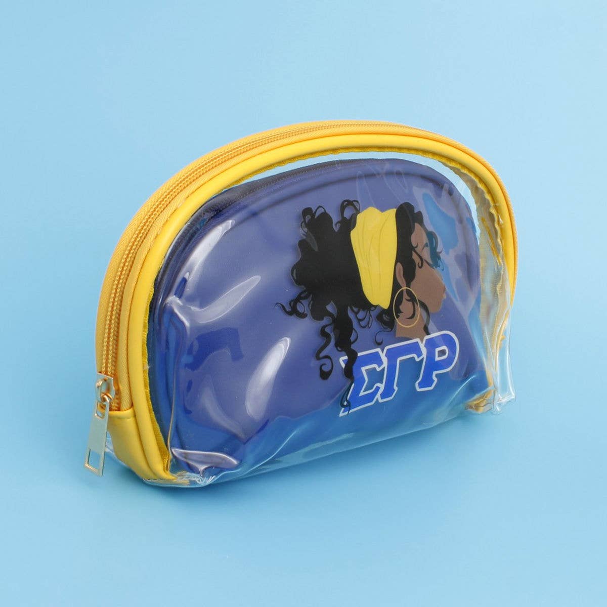 SGRHO Sorority Blue Yellow Cosmetic Pouch Set