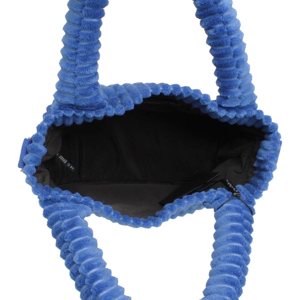 ZPB & SGRHO Blue Corduroy Small Tote Handbag