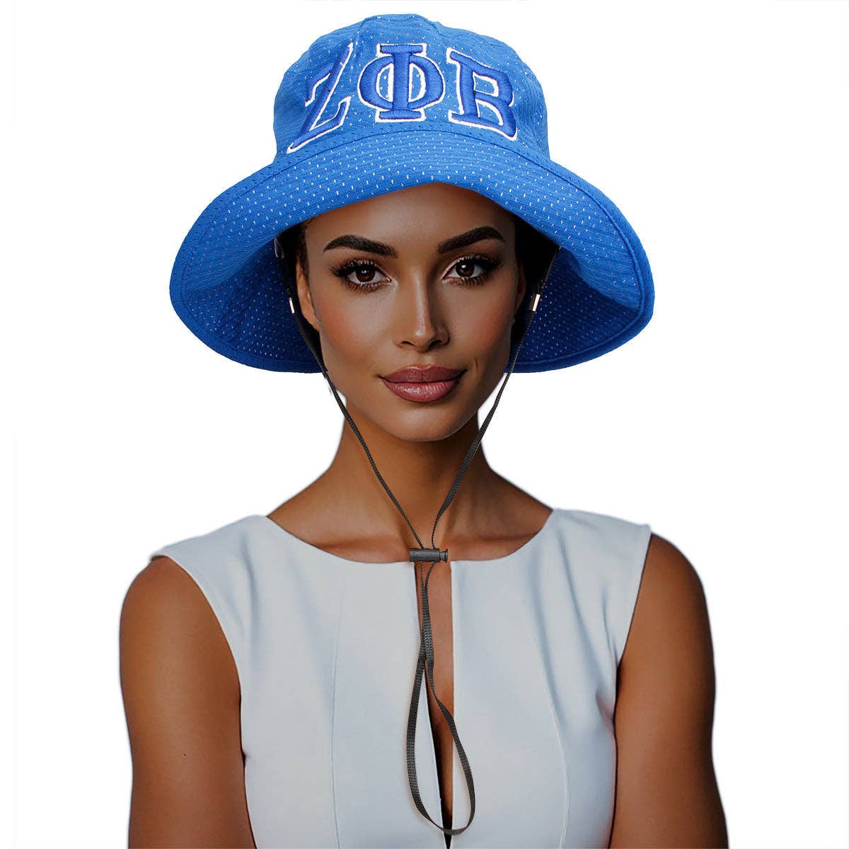 ZPB Sorority Bucket HatBlue Mesh Embroidered
