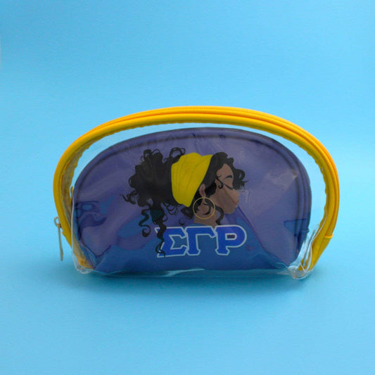 SGRHO Sorority Blue Yellow Cosmetic Pouch Set