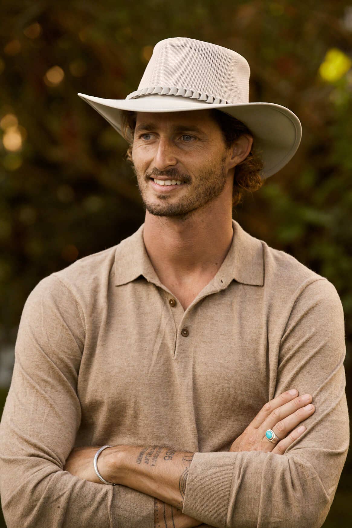 Aussie Soaker Golf Hat : Tan / Large