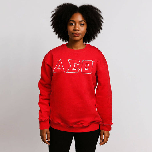 DST Greek Gear XL Red Embroidered Crew Sweatshirt