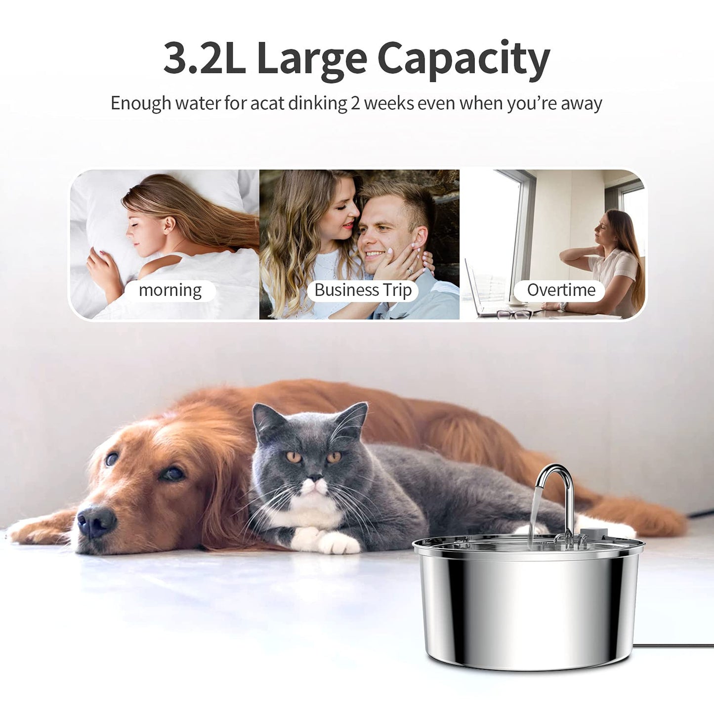 3.2L stainless steel faucet water dispenser pet water dispenser stainless steel