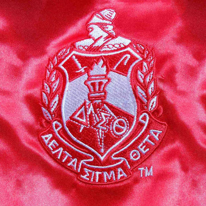 DST Greek Apparel XL Cropped Satin Varsity Jacket