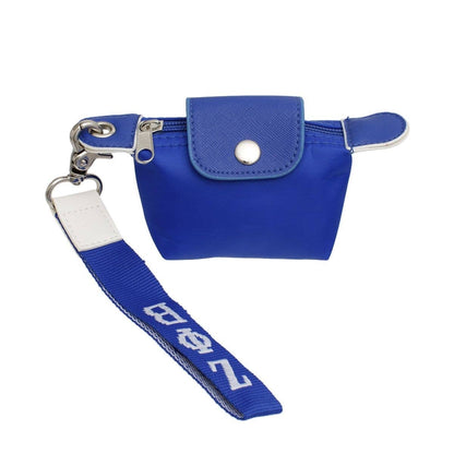 ZPB Sorority Blue Nylon Wristlet Strap Mini Pouch