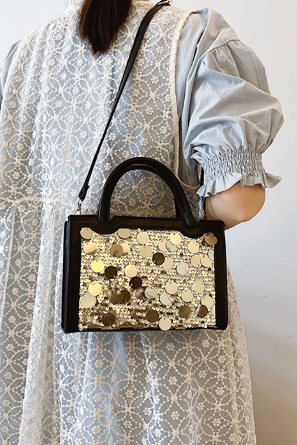 PU Leather Sequin Handbag