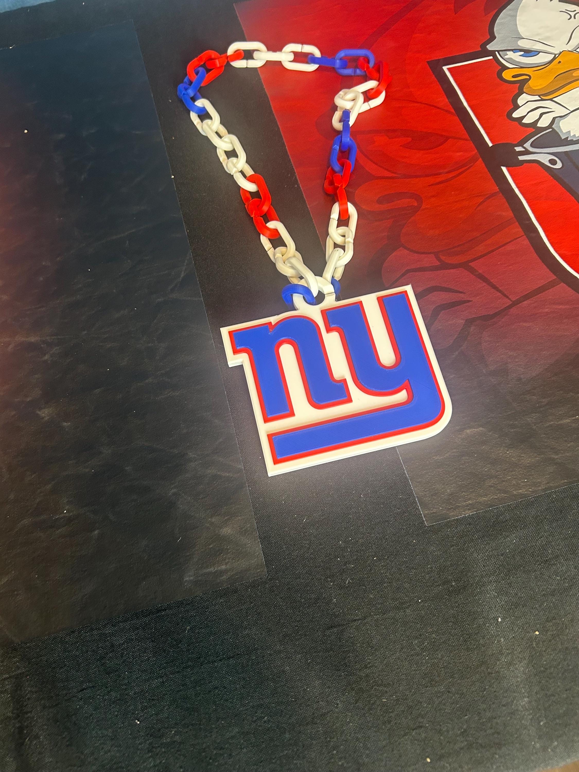 Go Big Blue: NY Giants 3-D Hype Chain – oversized, bold, game-day ready