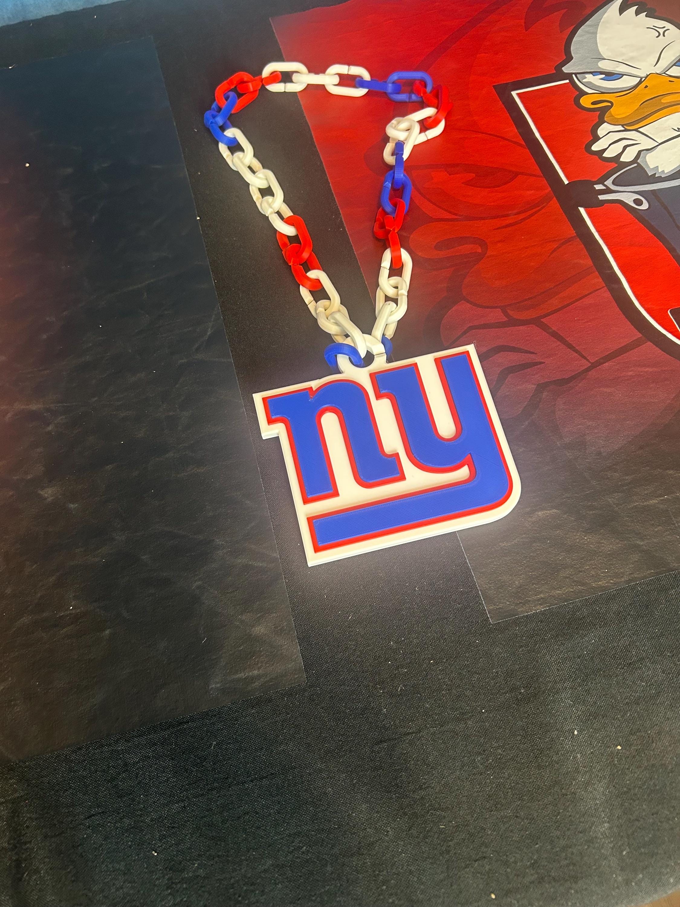 Go Big Blue: NY Giants 3-D Hype Chain – oversized, bold, game-day ready