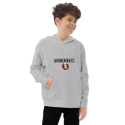 Kids fleece hoodie duckstew and logo