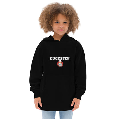 Kids fleece hoodie duckstew and logo