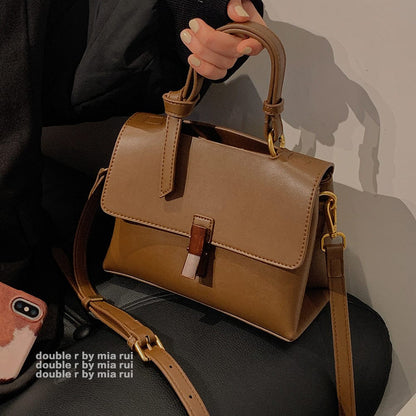 Texture bag mahogany retro messenger bag handbag bag