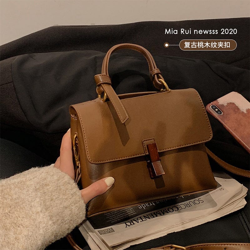 Texture bag mahogany retro messenger bag handbag bag